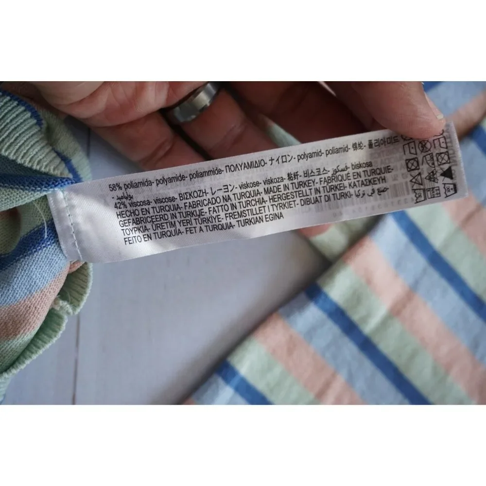 Zara Women Multicolor Striped Crop Top – Size L - Picture 3 of 6
